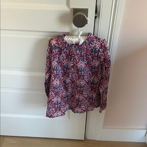 Jacadi Pink and Blue Floral Kids Blouse